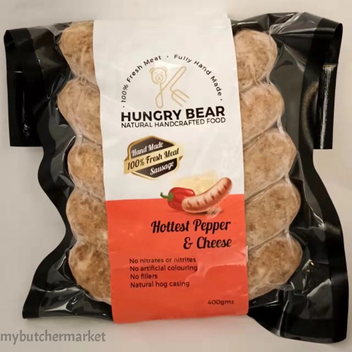 HUNGRY BEAR PORK SAUSAGE HOTTEST PEPPER & CHEESE
